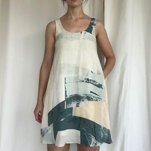 100% silk dress with abstract pattern